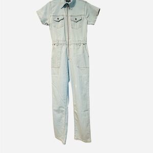 bebe Light Blue Denim Overalls